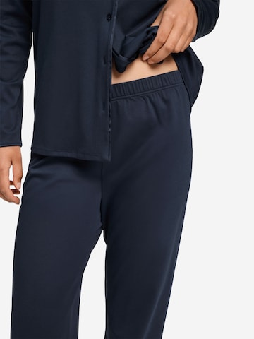 Hanro Pyjama ' Cotton Silk ' in Blauw