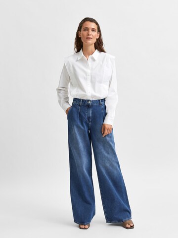 SELECTED FEMME Pleated Jeans 'Jenni' in Blue