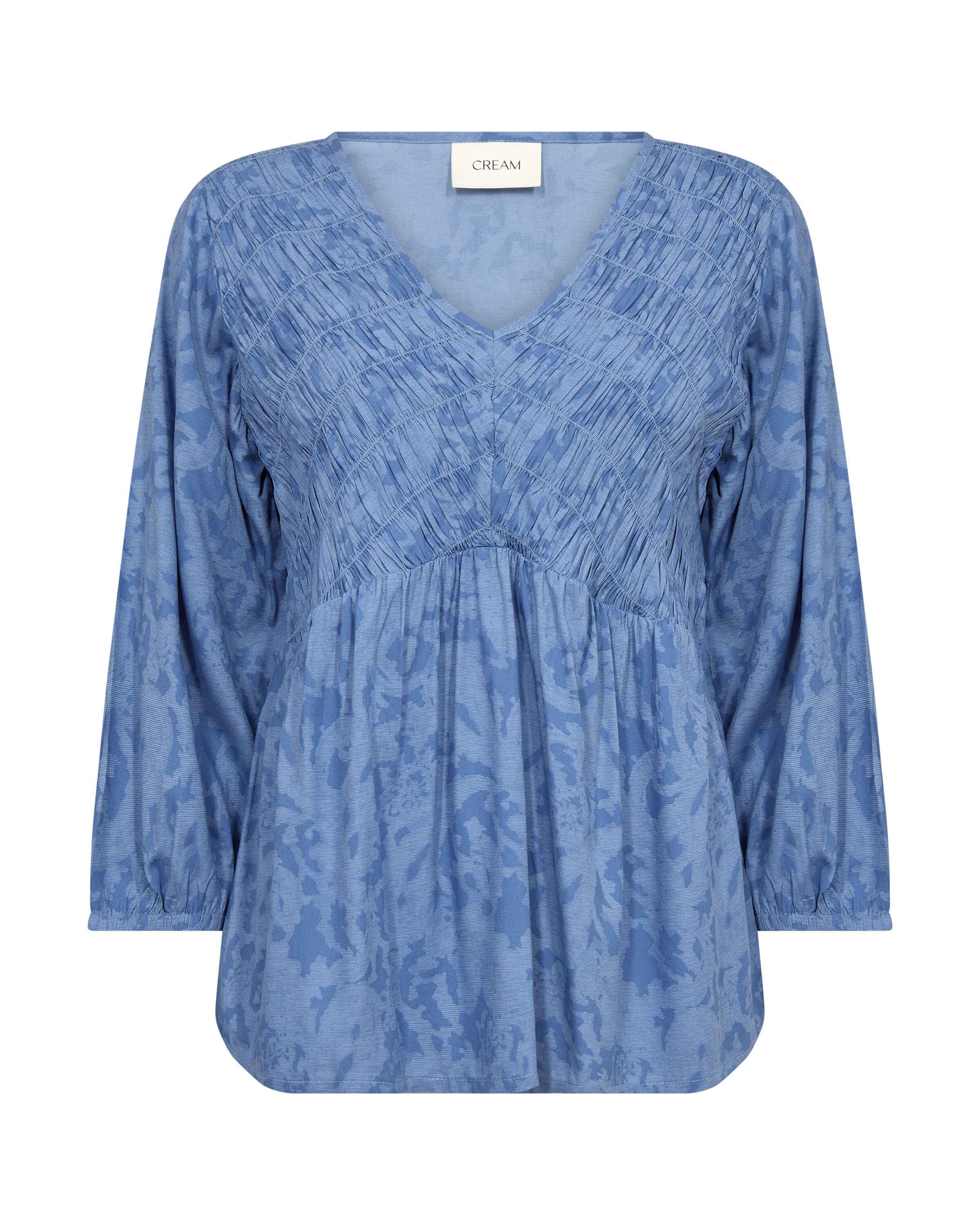 Chemisier 'Tiah' Cream en bleu : devant