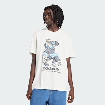 T-Shirt 'Hockey-Bär' ADIDAS ORIGINALS en blanc : devant