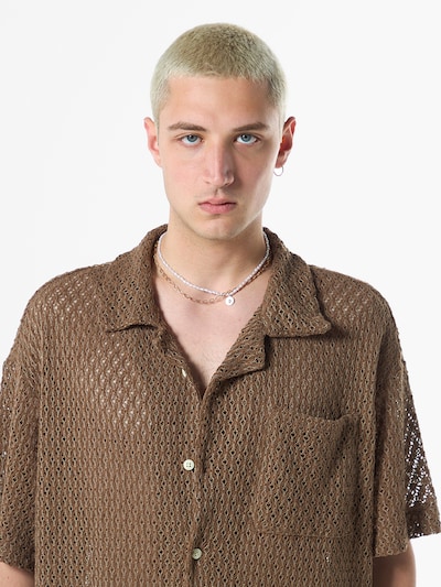 VAMOS CLO Button Up Shirt 'Nemesia' in Brown, Item view