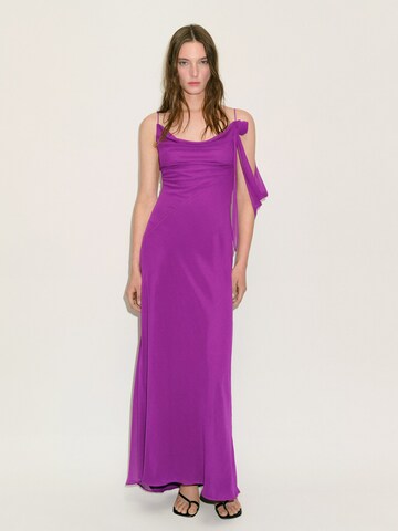 Robe de soirée 'Lotus' MANGO en violet : devant