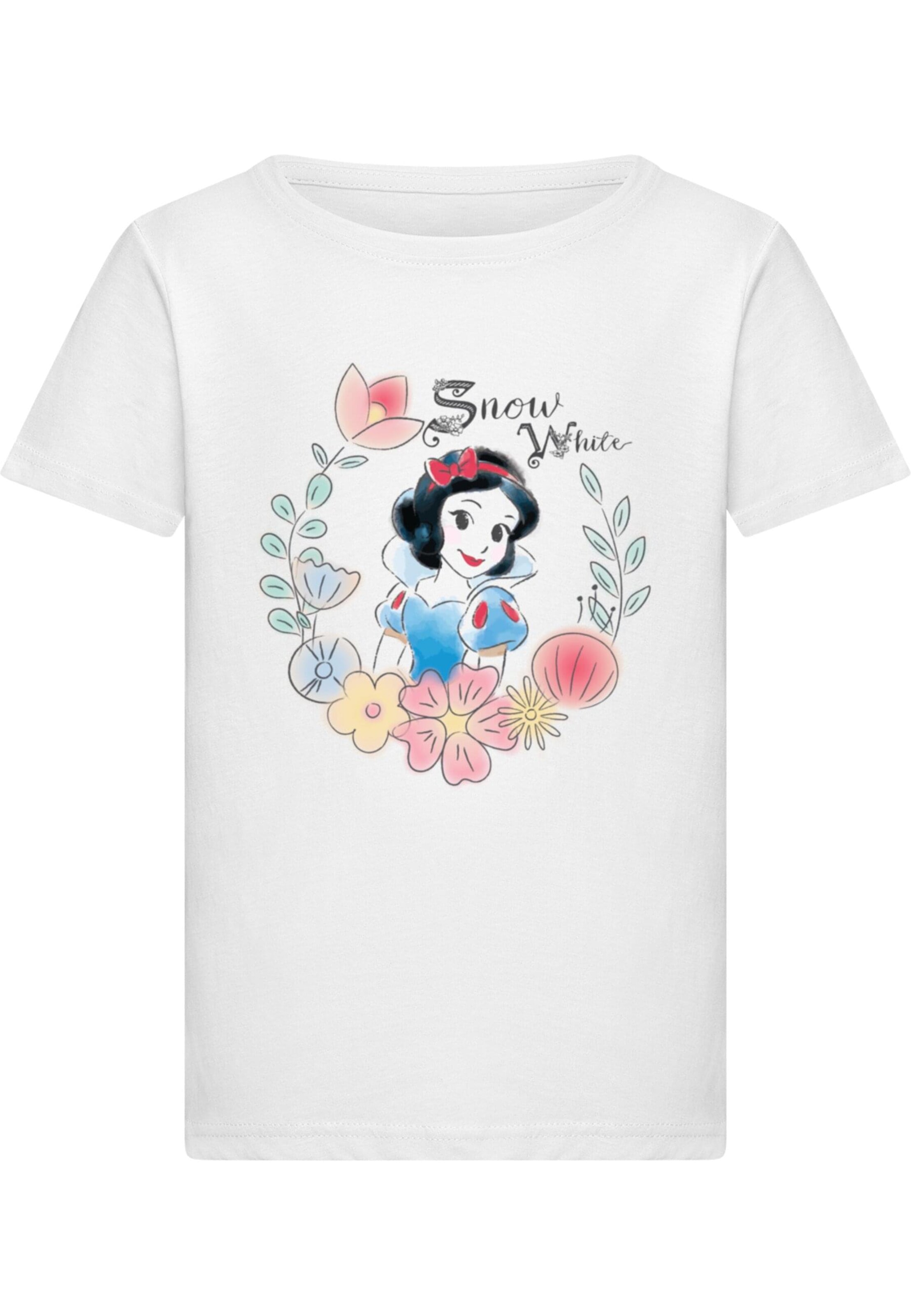 ABSOLUTE CULT Shirt 'Snow White - Flower Wreath' in White: front