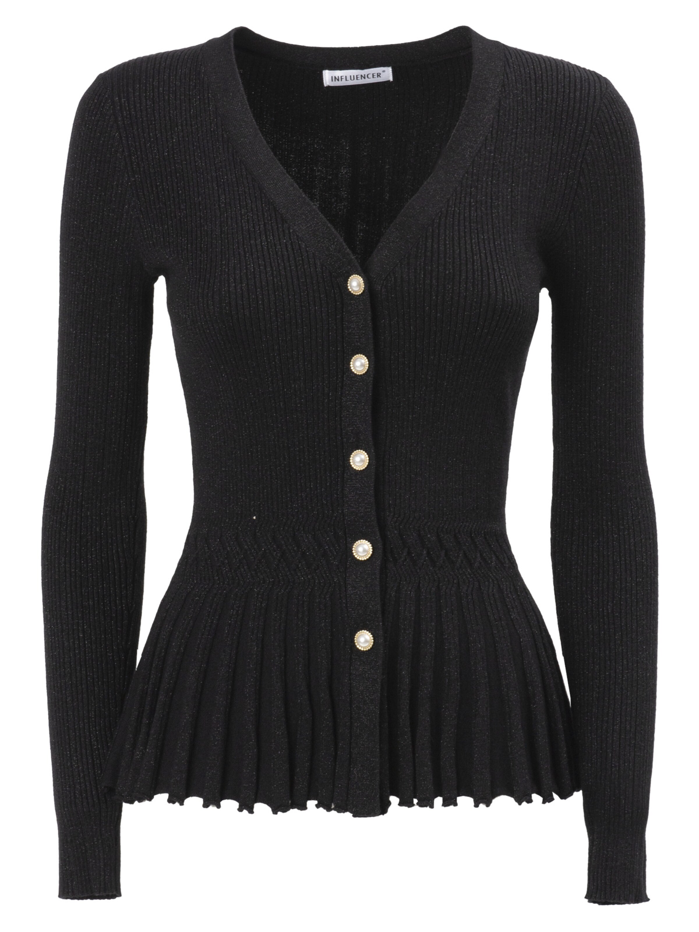 Influencer Kardigán - fekete: elől