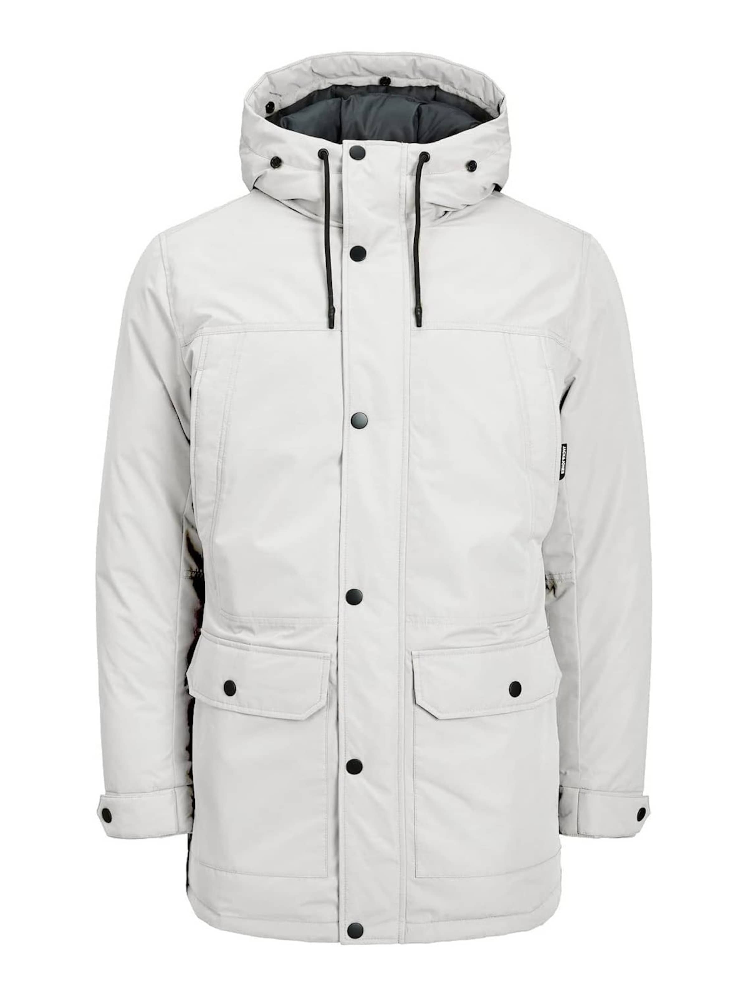 JACK & JONES Зимна парка 'JJWinner' в сиво: отпред