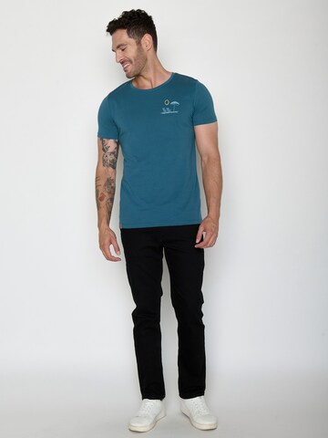 GREENBOMB Shirt 'Guide Beach View' in Blue