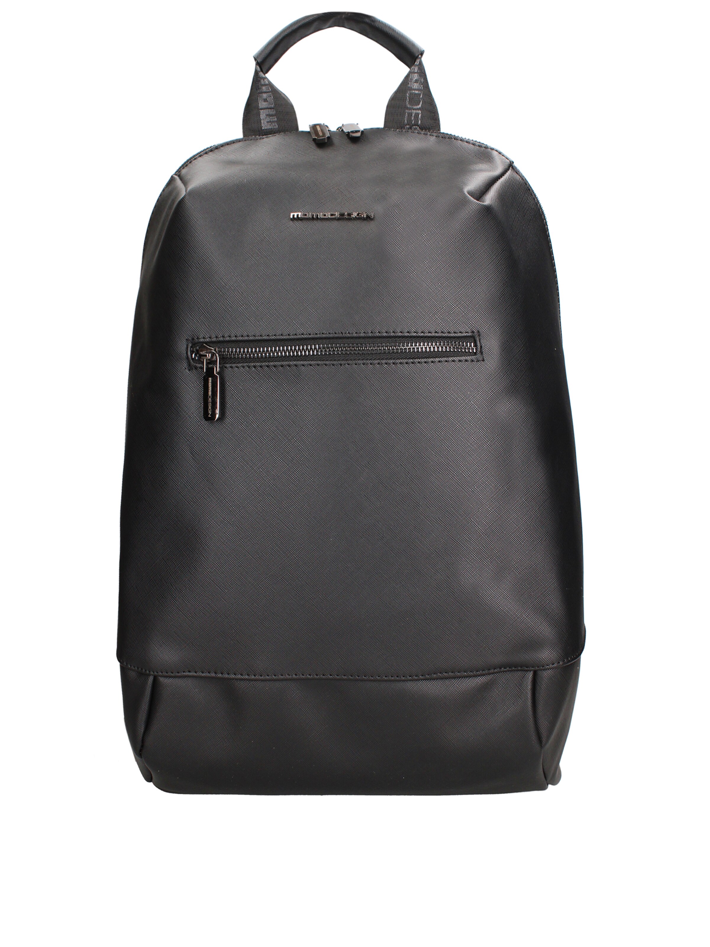 Zaino 'Zaino Uomo Momo Design Poliuretanico con Zip e Tasche Esterne' di Momo Design in nero: frontale