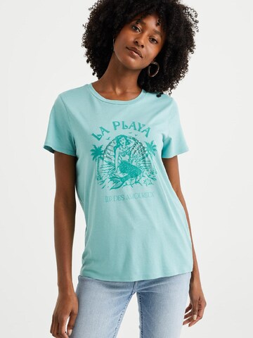 T-shirt WE Fashion en bleu : devant