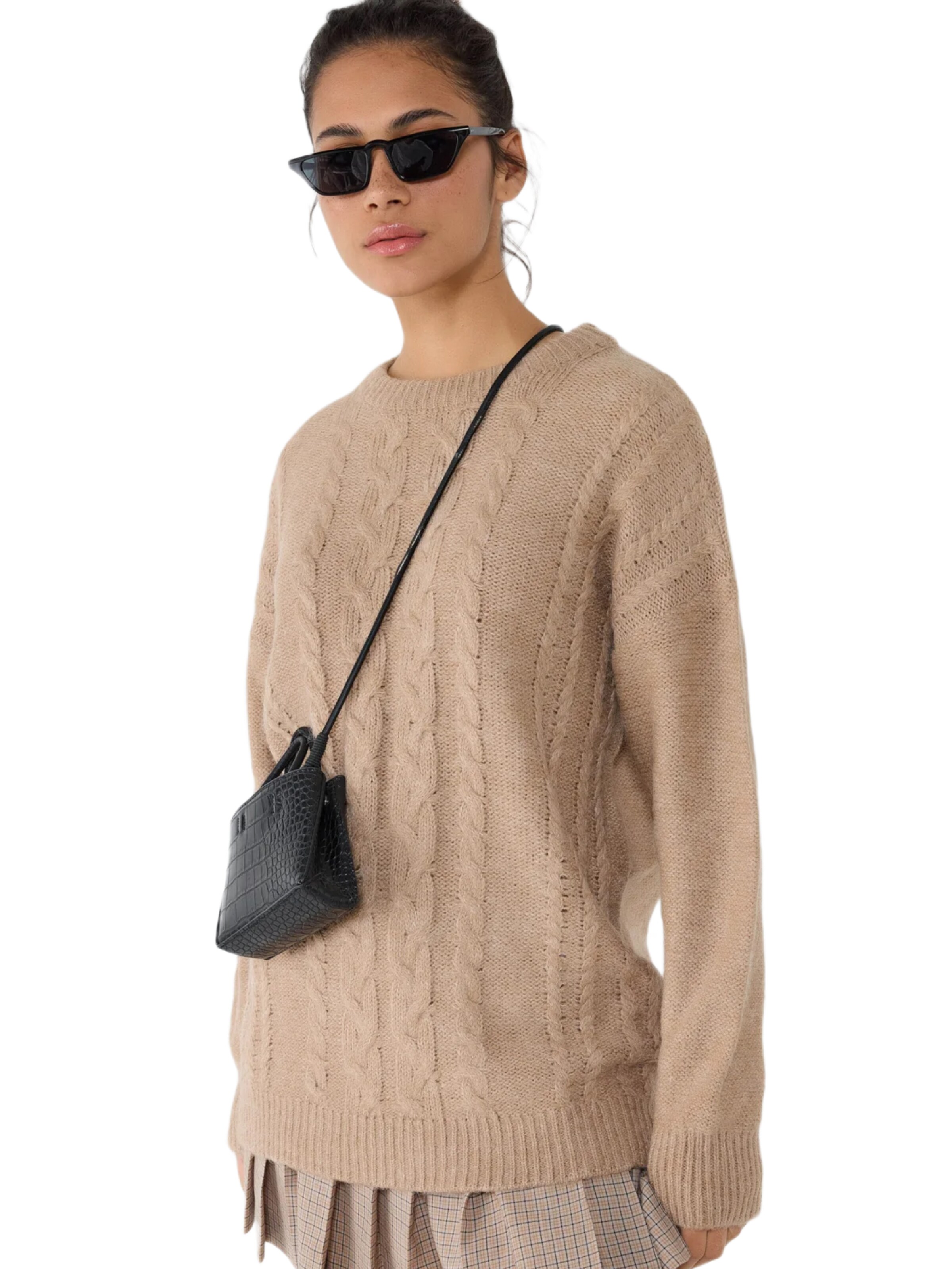 No Matter What Pullover in Beige: Vorderseite