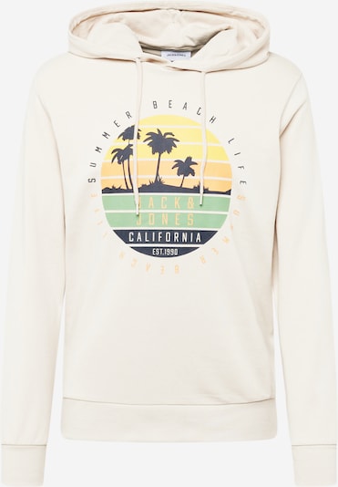 JACK & JONES Sweat-shirt 'SUMMER VIBE' en beige / jaune / orange / noir, Vue avec produit