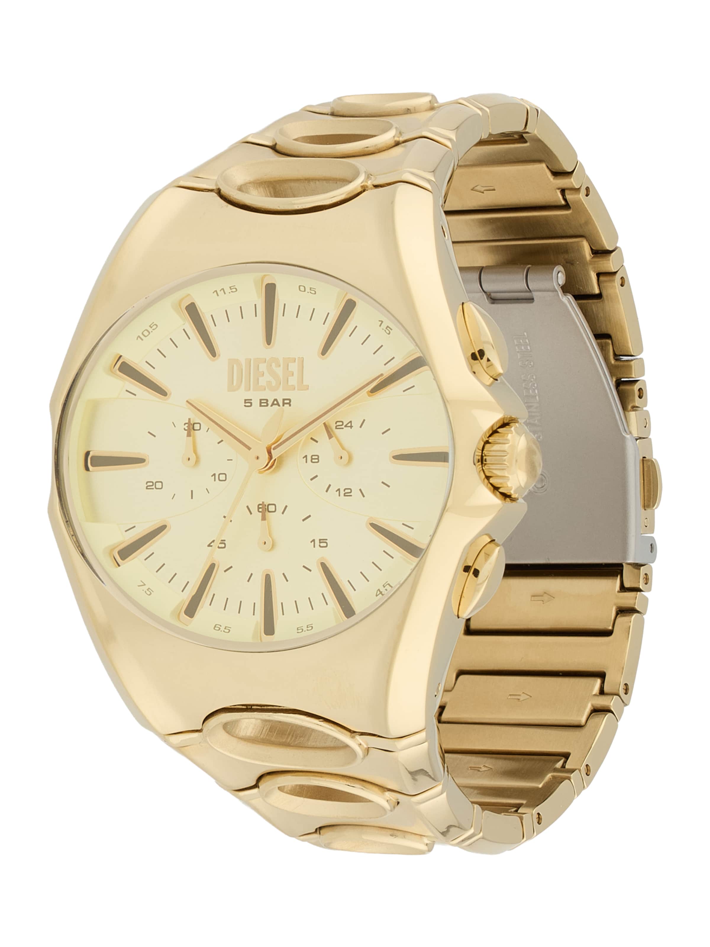 DIESEL Αναλογικό ρολόι 'CURVE' σε χρυσό: μπροστά