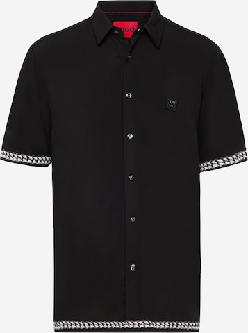 HUGO Red - Ajuste regular Camisa 'Ebor' en negro: frente