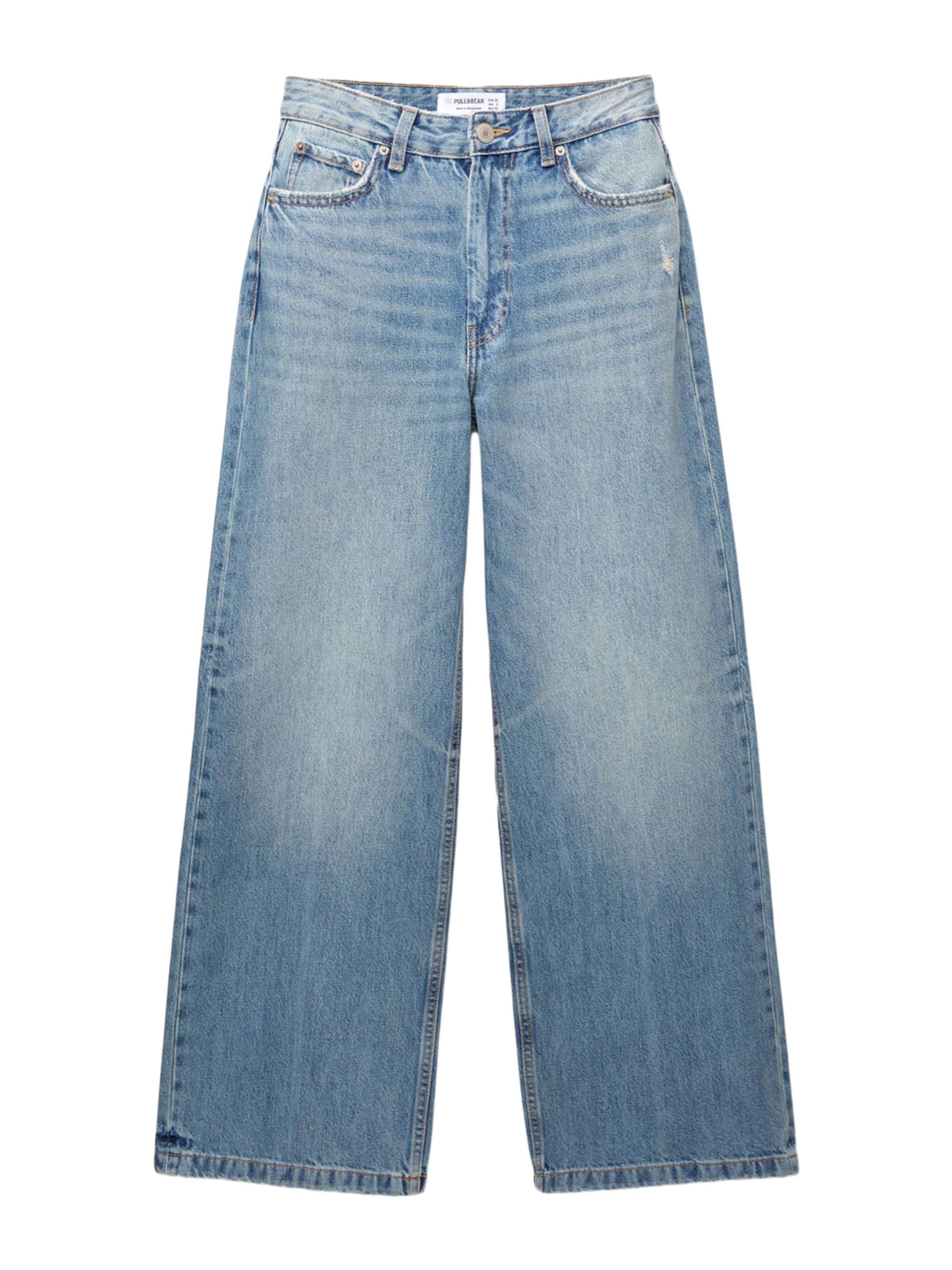 Pull&Bear Loosefit Jeans in Blauw: voorkant
