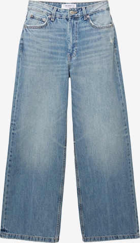 Jeans de la Pull&Bear pe albastru: față