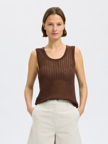 SELECTED FEMME Gebreide top in Bruin: voorkant