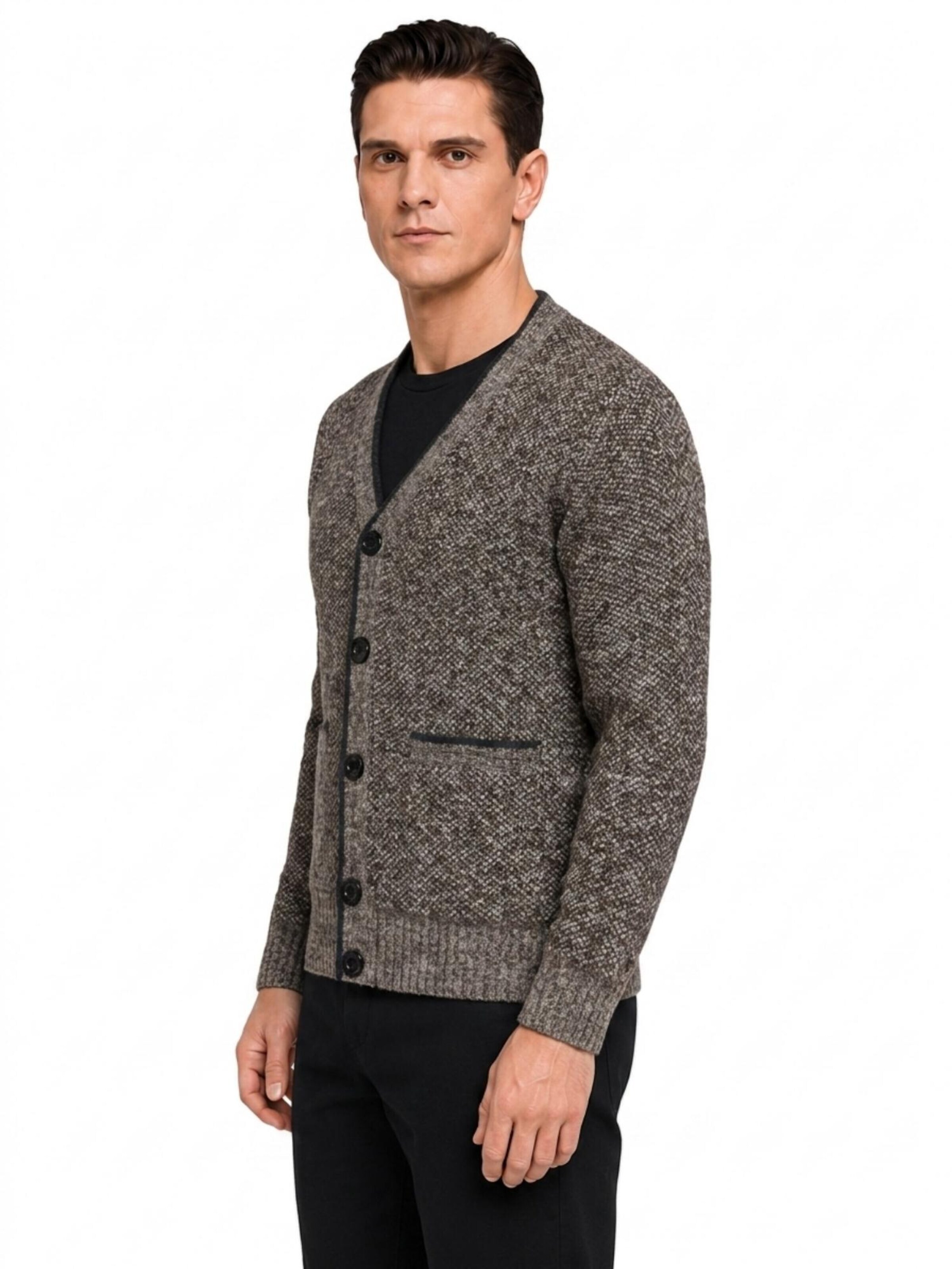 ALLTHEMEN Knit Cardigan in Brown