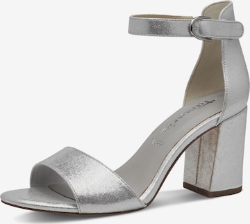 Sandales Tamaris en argent : devant