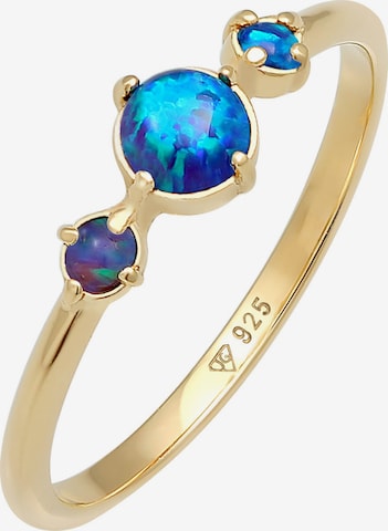 ELLI Ring 'Opal' in Blau: Vorderseite