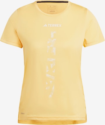 ADIDAS TERREX Performance Shirt 'Agravic' in Yellow: front