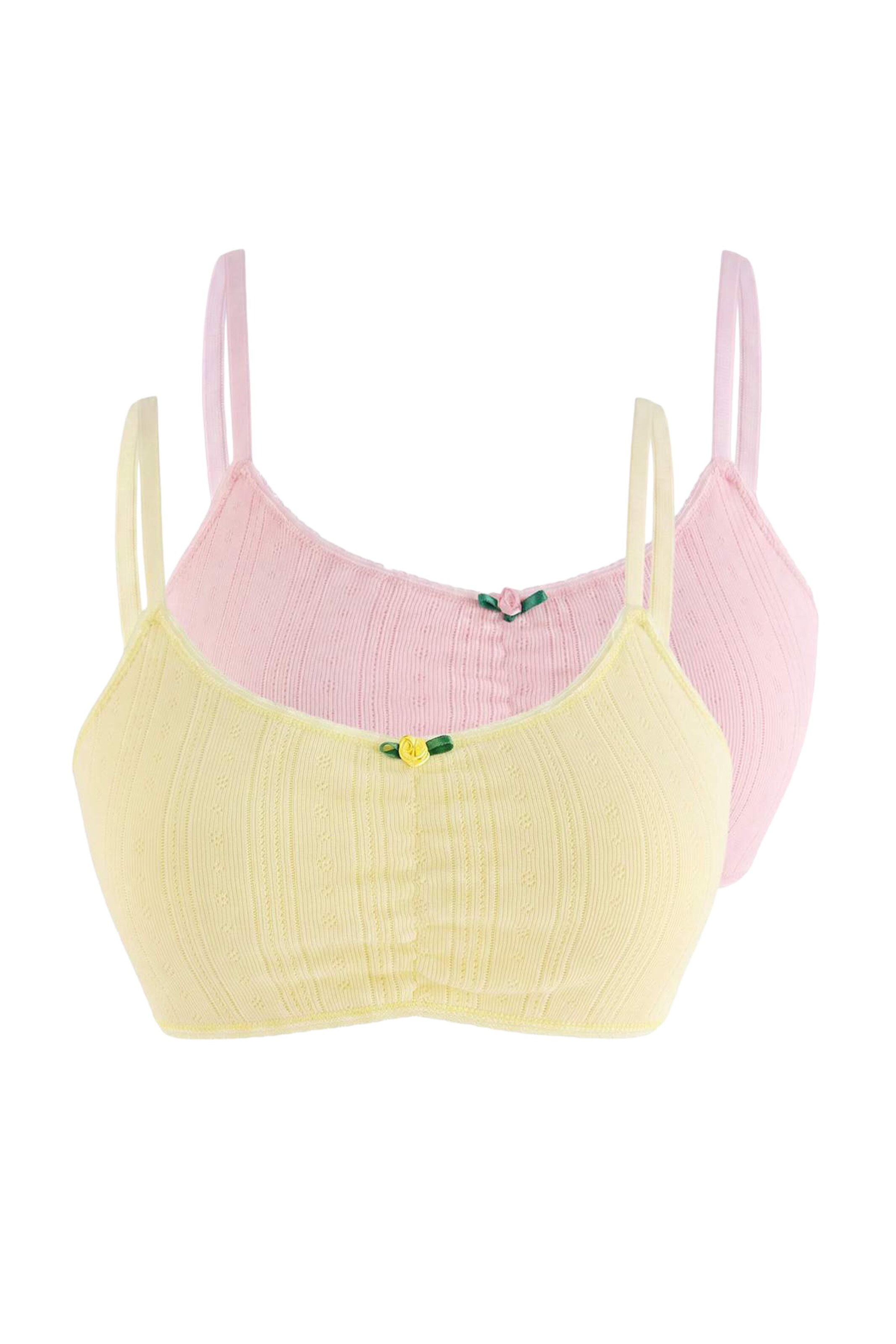 Trendyol Bralette Bra in Yellow: front