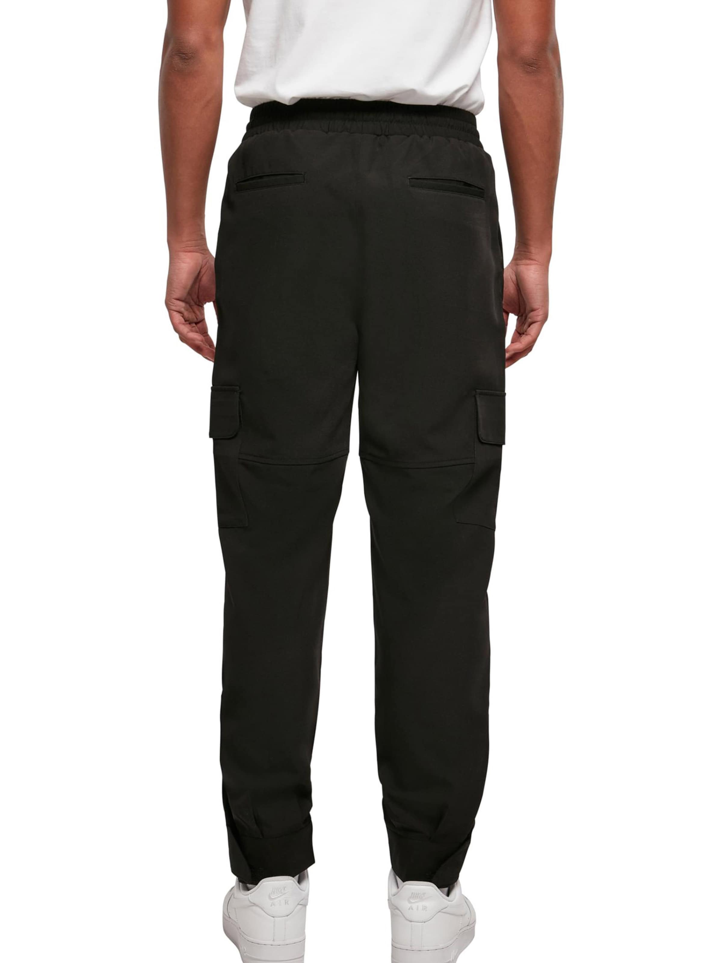 Urban Classics Tapered Cargo trousers in Black