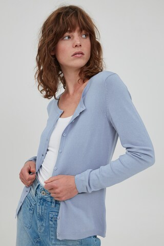 ICHI Knit Cardigan in Blue: front