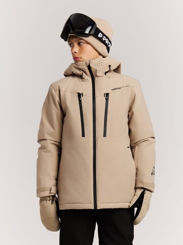 PROTEST Athletic Jacket 'PRTWixan JR' in Beige: front