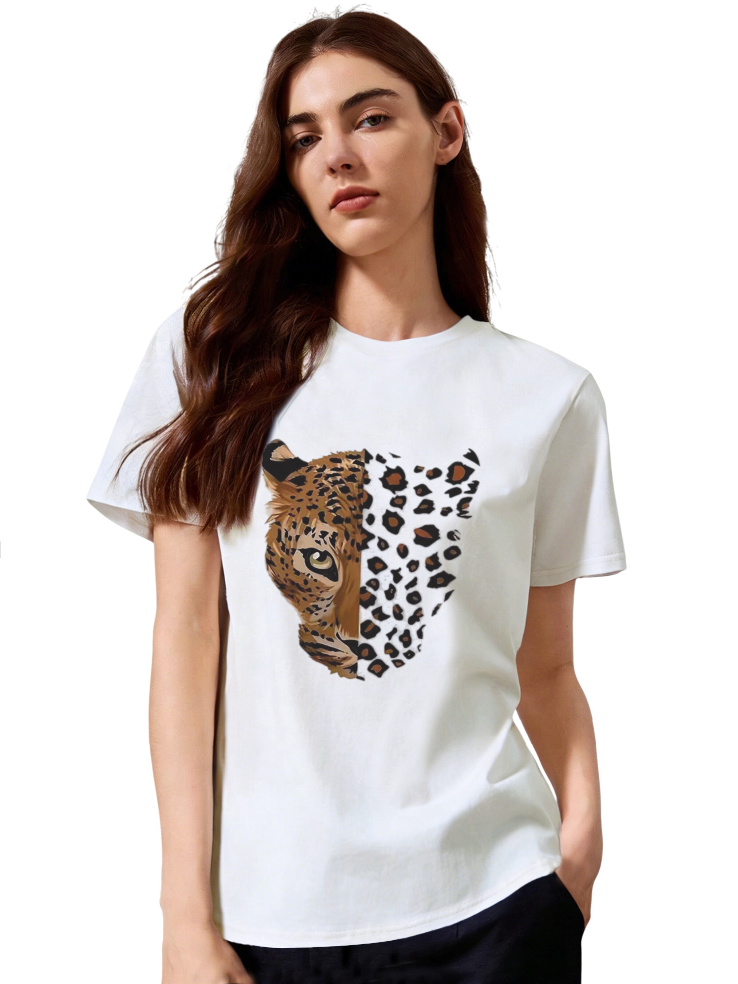 GORHEY T-shirt en blanc, Vue avec produit