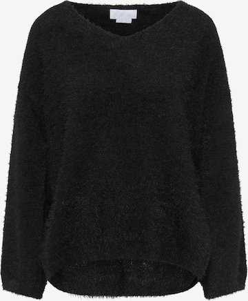 usha WHITE LABEL Maxi svetr – černá: přední strana