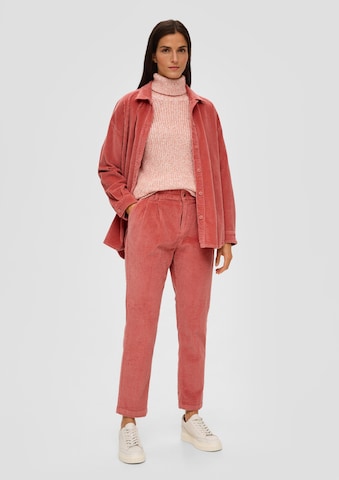 s.Oliver Tapered Pleat-Front Pants in Pink