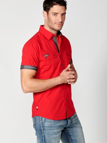 KOROSHI Regular fit Button Up Shirt in Red