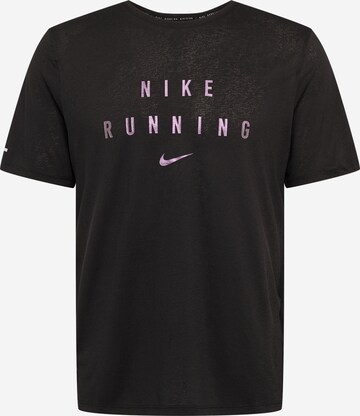 NIKE Performance Shirt 'Miler Run Division' in Black: front