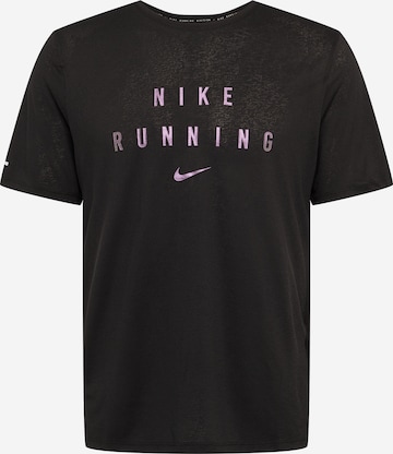 NIKE Functioneel shirt 'Miler Run Division' in Zwart: voorkant