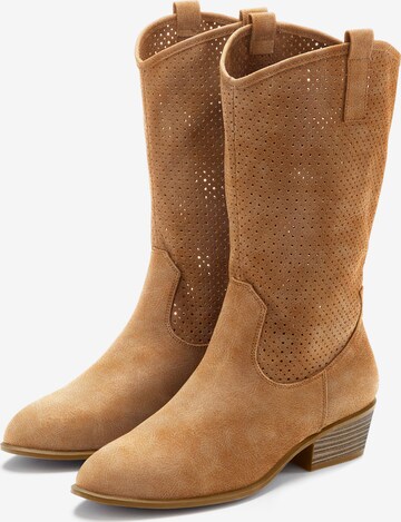 LASCANA Cowboy Boots in Beige