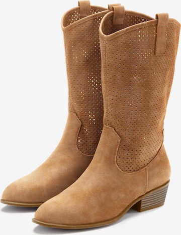 LASCANA Cowboystiefel in Beige