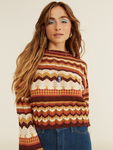 ABOUT YOU x Sofia Tsakiridou Sweater 'Allegra ' in Brown: front