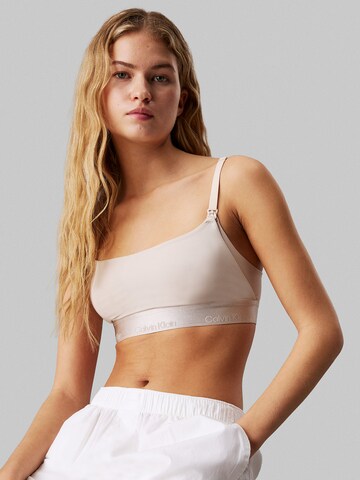 Calvin Klein Bralette Bra in Beige: front