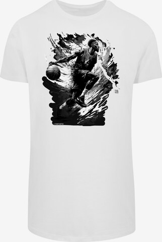 T-Shirt 'Basketball Splash Sport' F4NT4STIC en blanc : devant