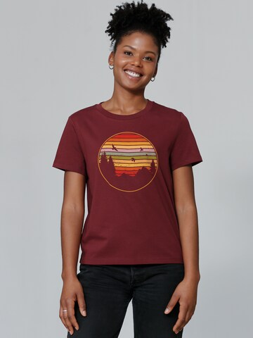 Watapparel Shirt 'Sunset Berge & Tannen' in Gemengde kleuren: voorkant