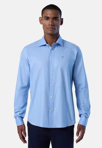 North Sails Regular fit Overhemd in Blauw: voorkant