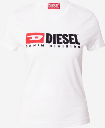DIESEL - Camisa 'SLI-DIV' em branco: frente