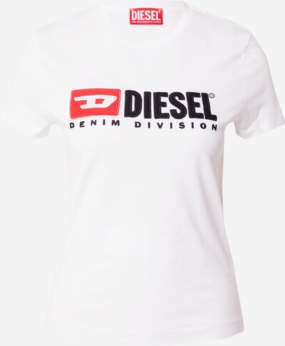 DIESEL T-shirt 'SLI-DIV' i röd / svart / vit, Produktvy