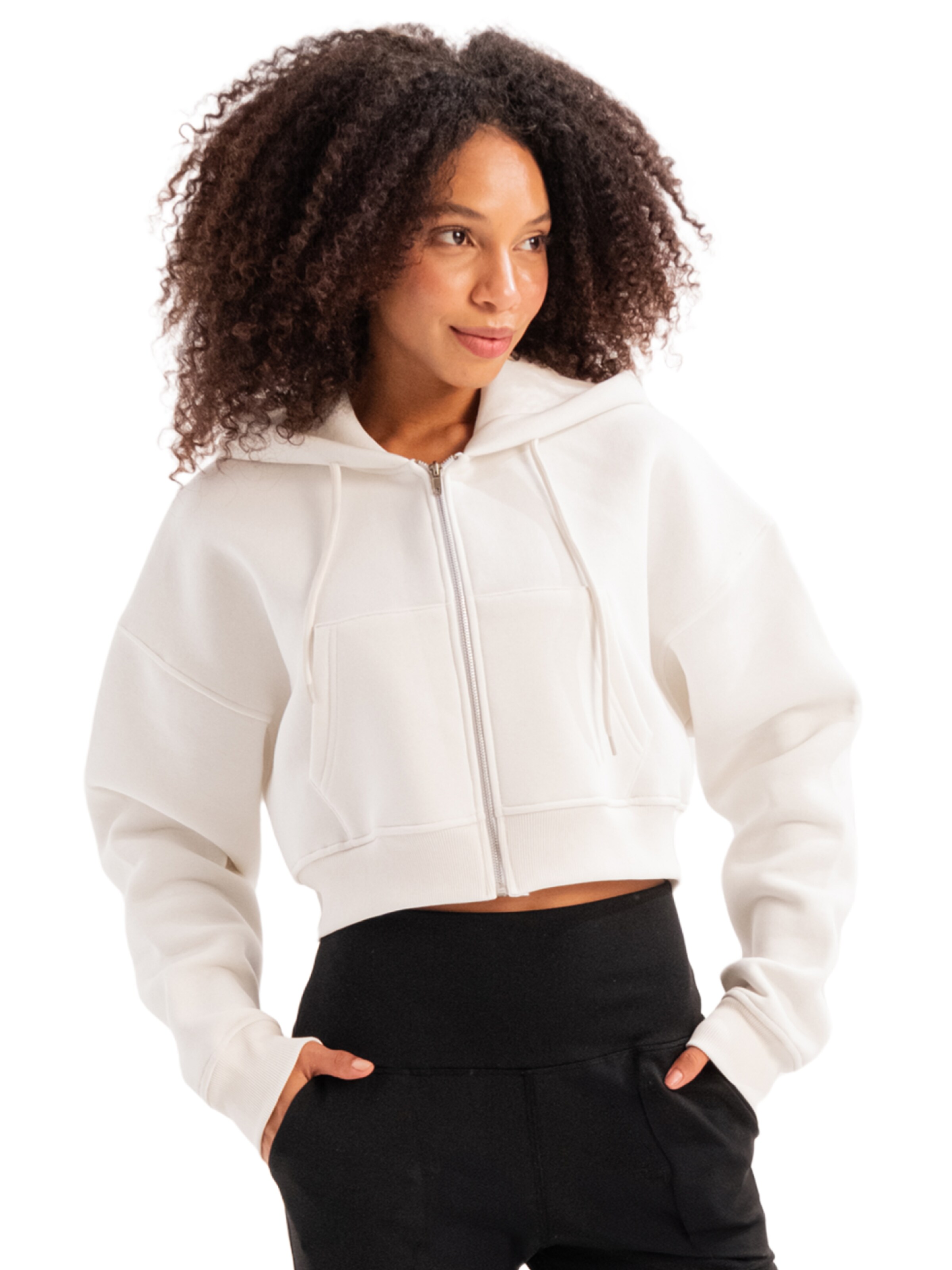 Justever Sweatjacke in Beige: Vorderseite