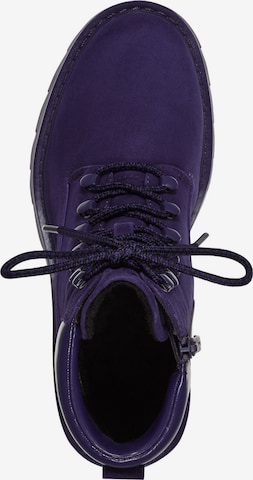 TAMARIS Lace-Up Ankle Boots in Purple