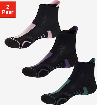 LASCANA ACTIVE Socken in grün / dunkellila / rosa, Produktansicht