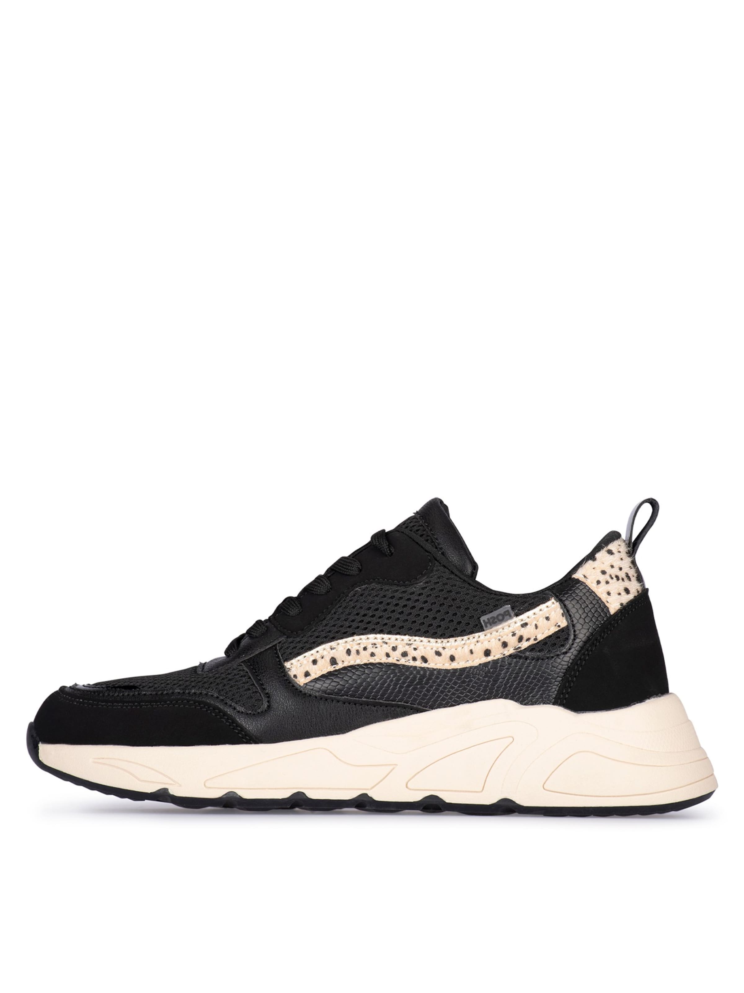 Baskets basses 'Charlie' POSH by Poelman en noir : devant