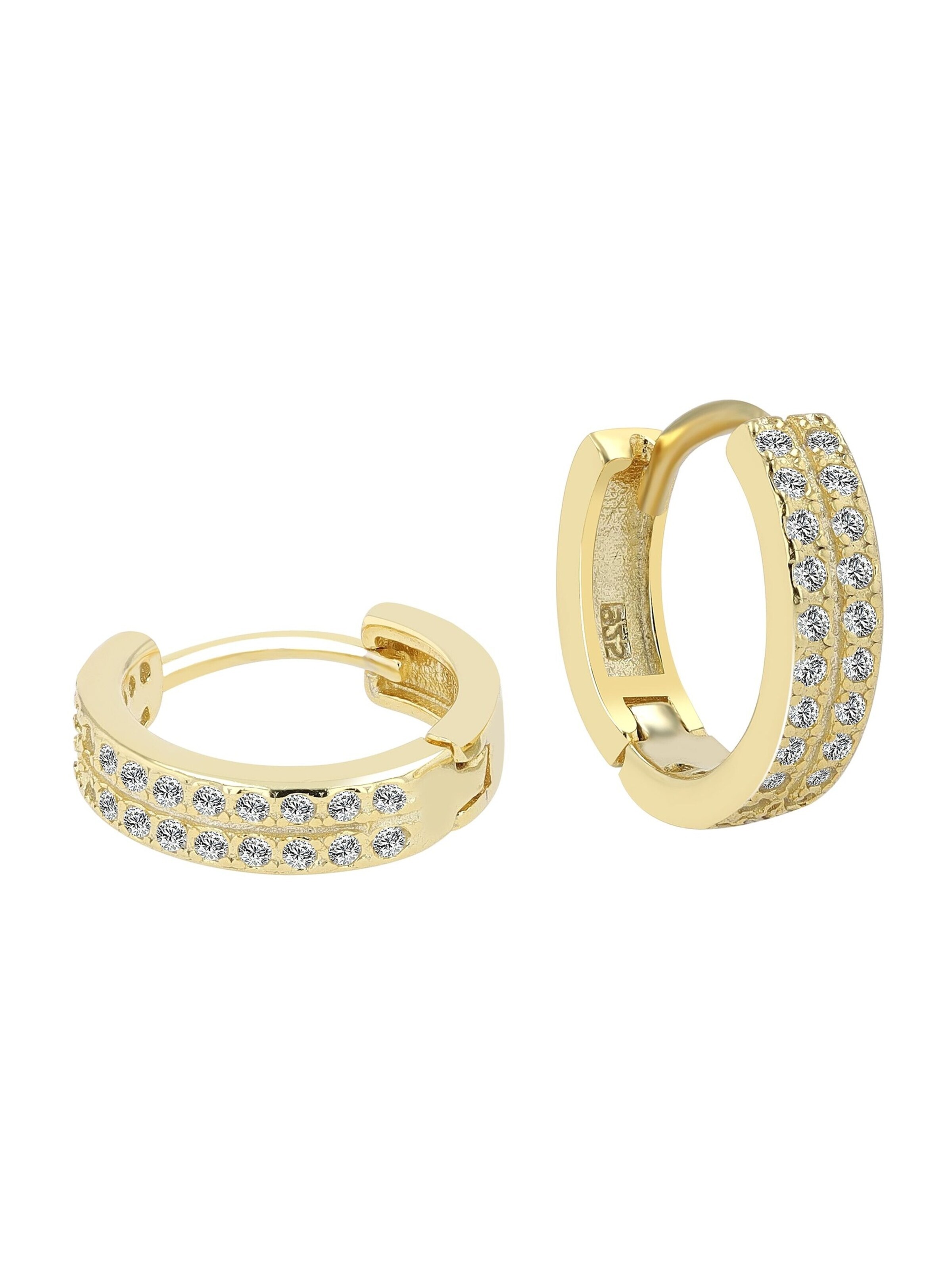 Akzent Earrings '"Ylva" aus 925 Sterlingsilber, rhodiniert, langlebig' in Gold: front