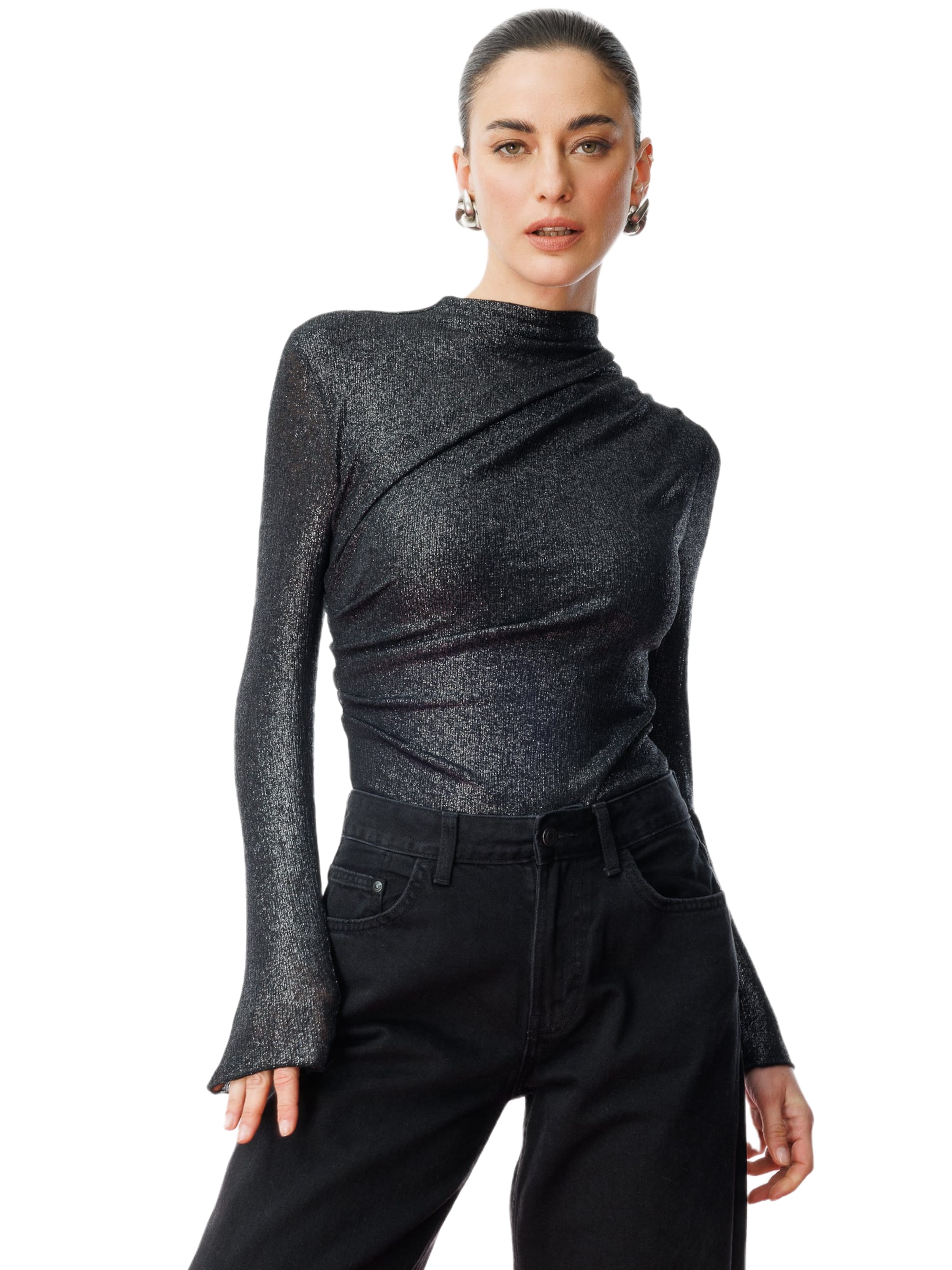 No Matter What Blouse body in Zwart: voorkant