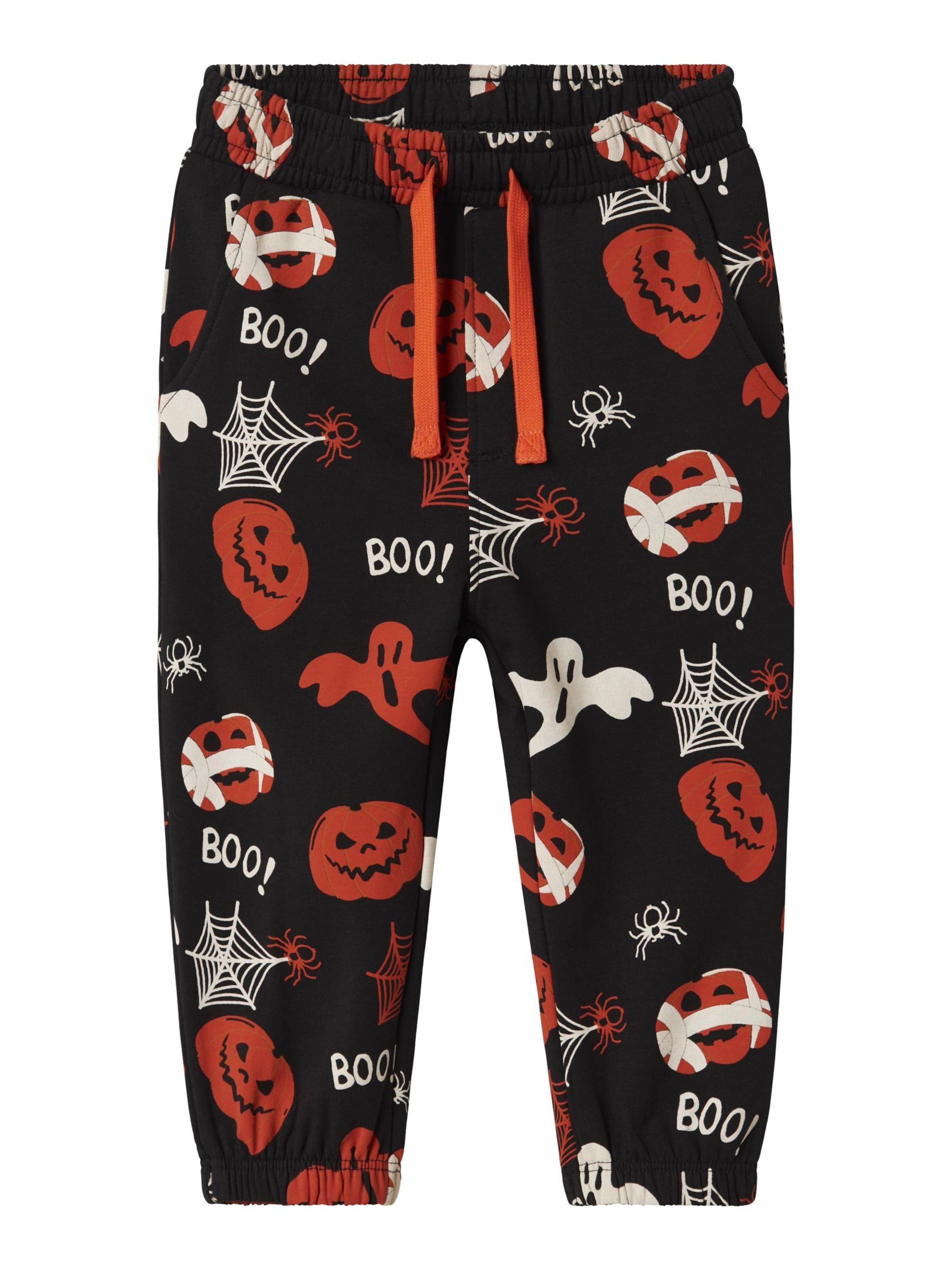 NAME IT - regular Pantalón 'Halloween' en negro: frente