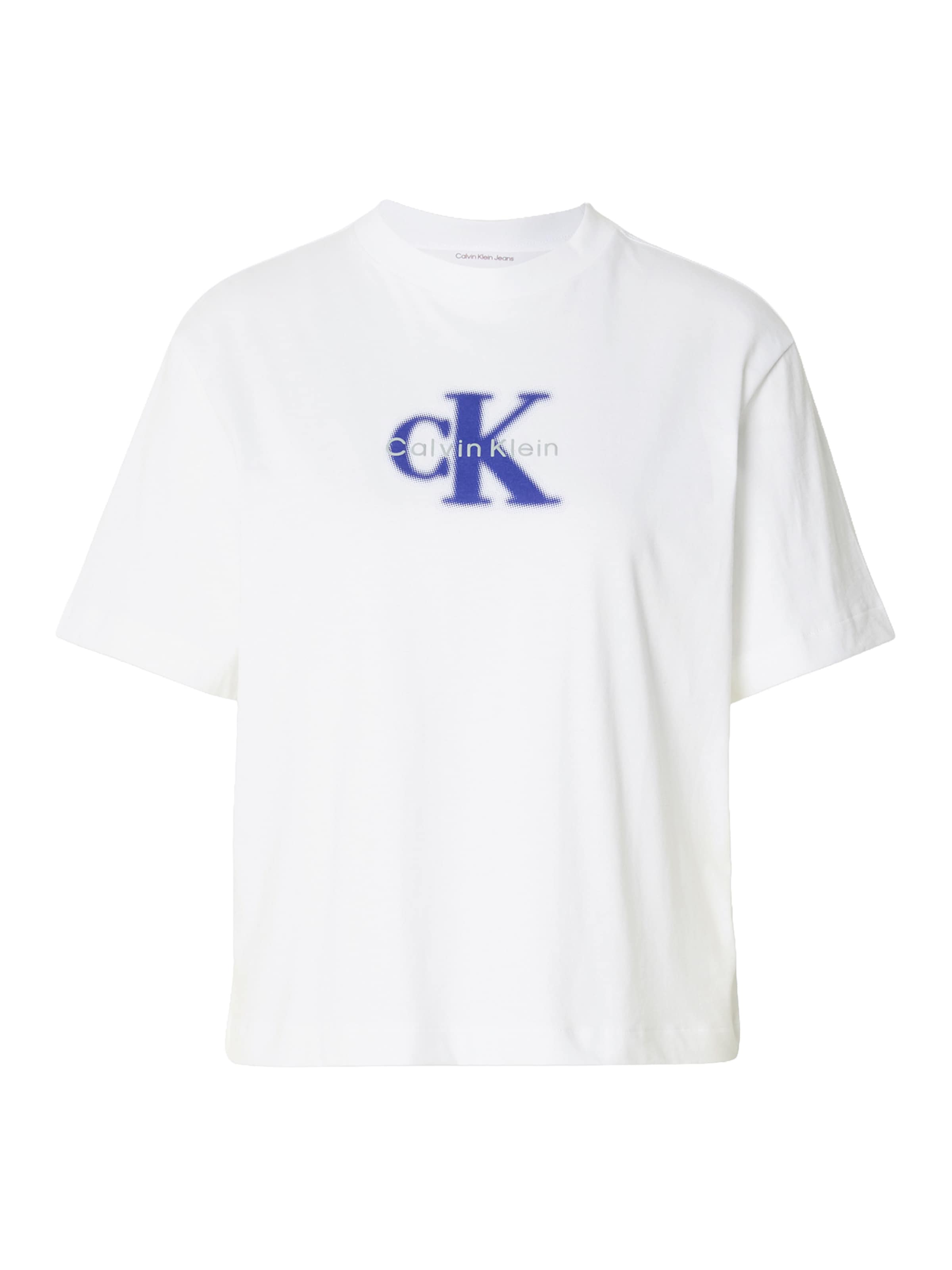 Calvin Klein Jeans Тениска 'SEASONAL' в бяло: отпред